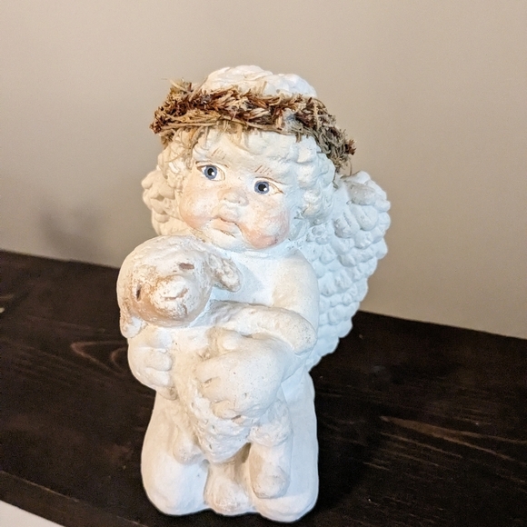 VINTAGE Kristin Haynes Dreamsicles Love My Lamb Cherub Angel Cast Art - Picture 5 of 7